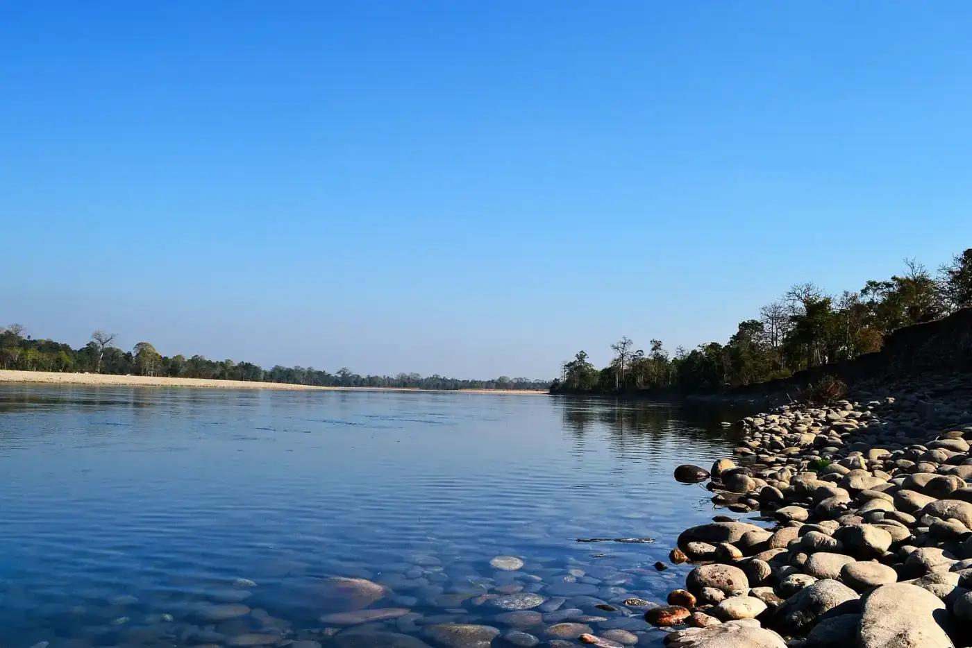 Clear Kameng river at Bhalukpong on the Assam–Arunachal border