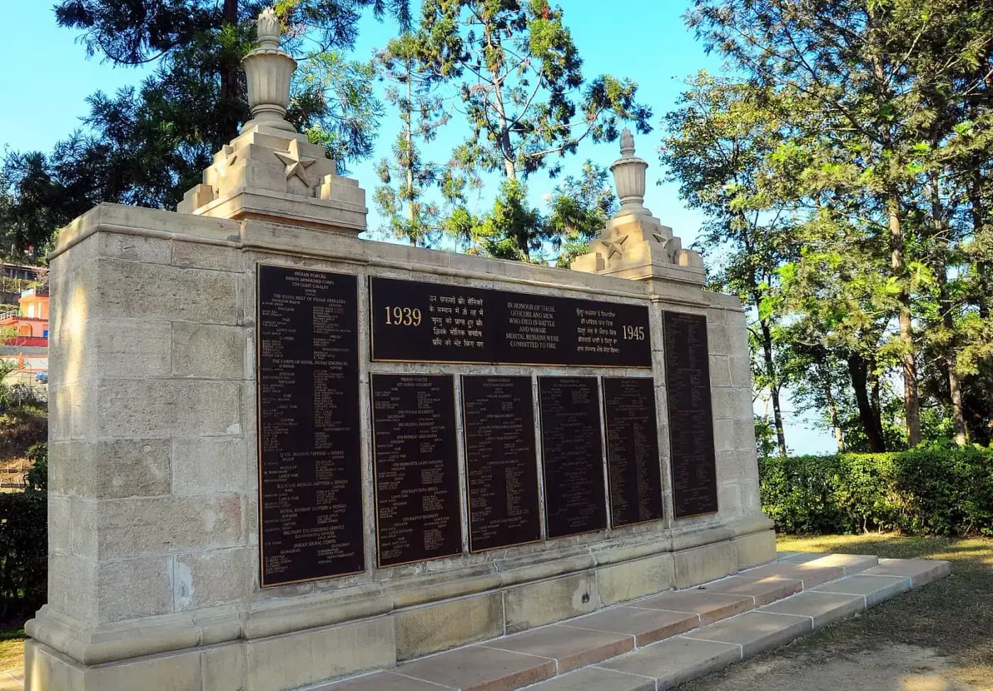 Memorial plaques at Kohima War Cemetery, Nagaland