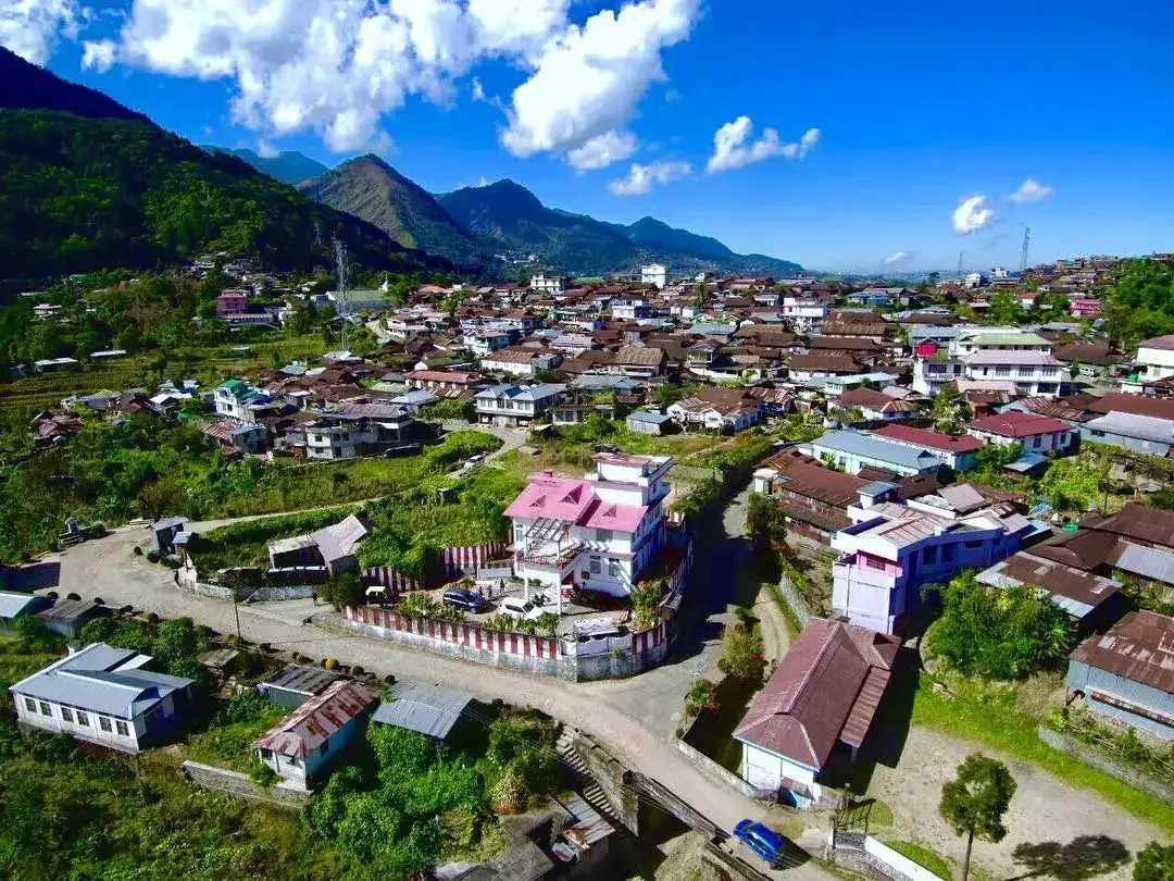 Naga hill village seen from above