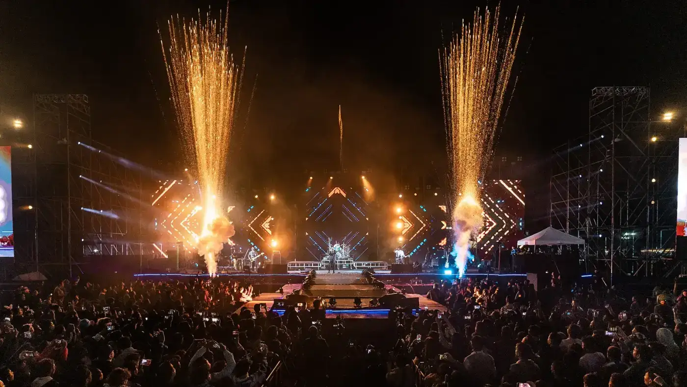 Night concert with fireworks at the Shillong Cherry Blossom Festival