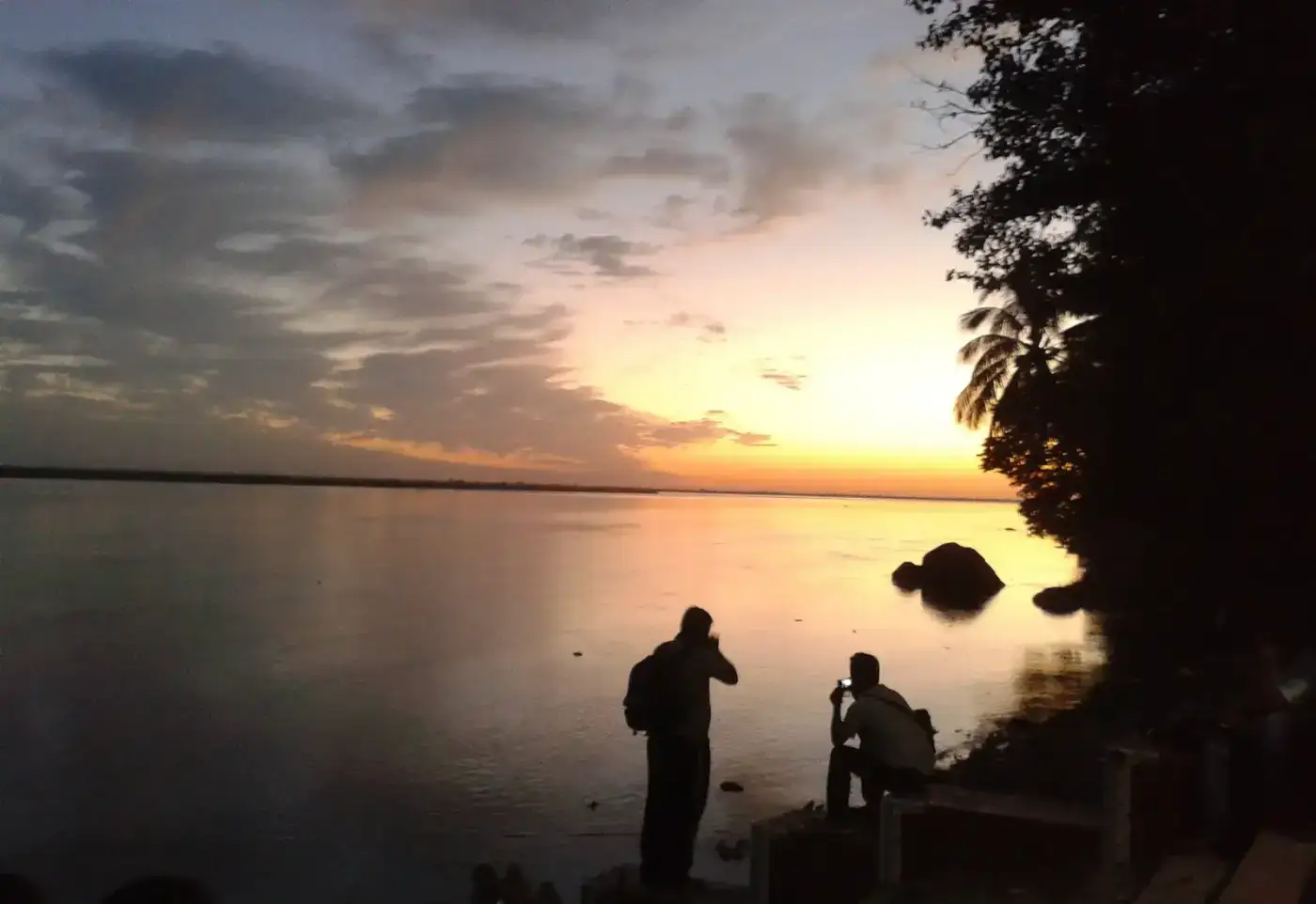 Sunset over the Brahmaputra river at Tezpur