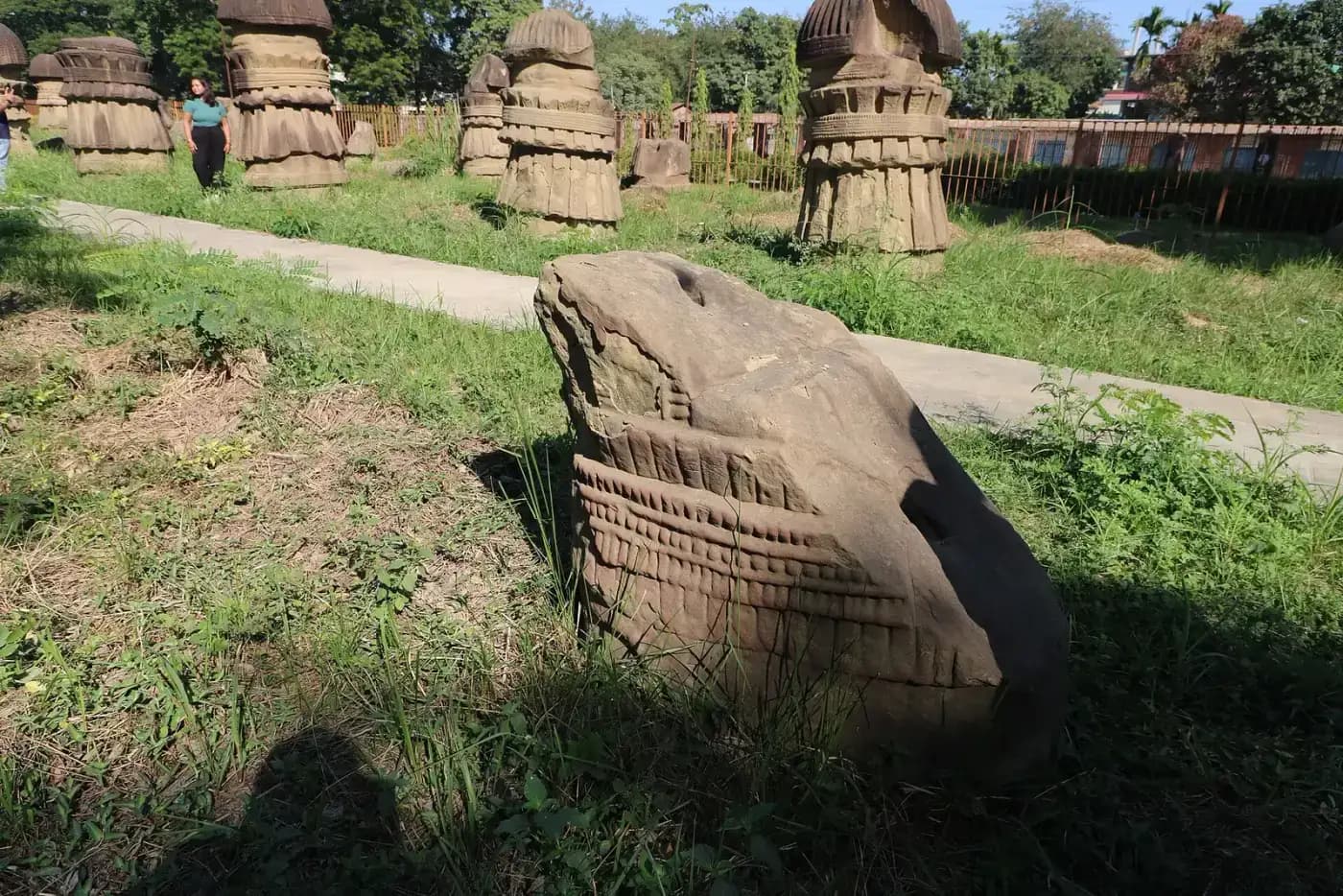 Carved monoliths at the Kachari ruins, Dimapur