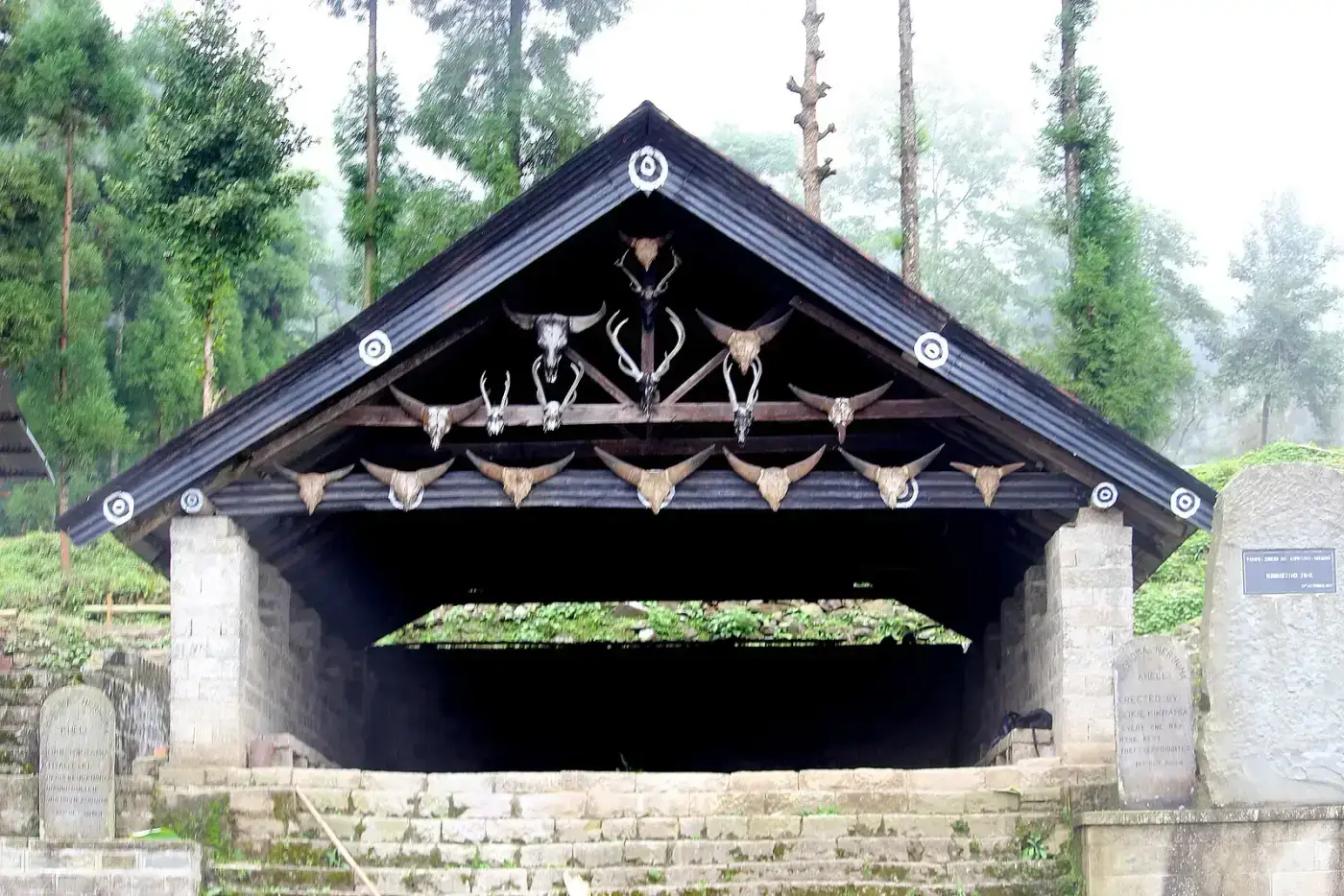 Traditional Angami Naga gateway in Khonoma village
