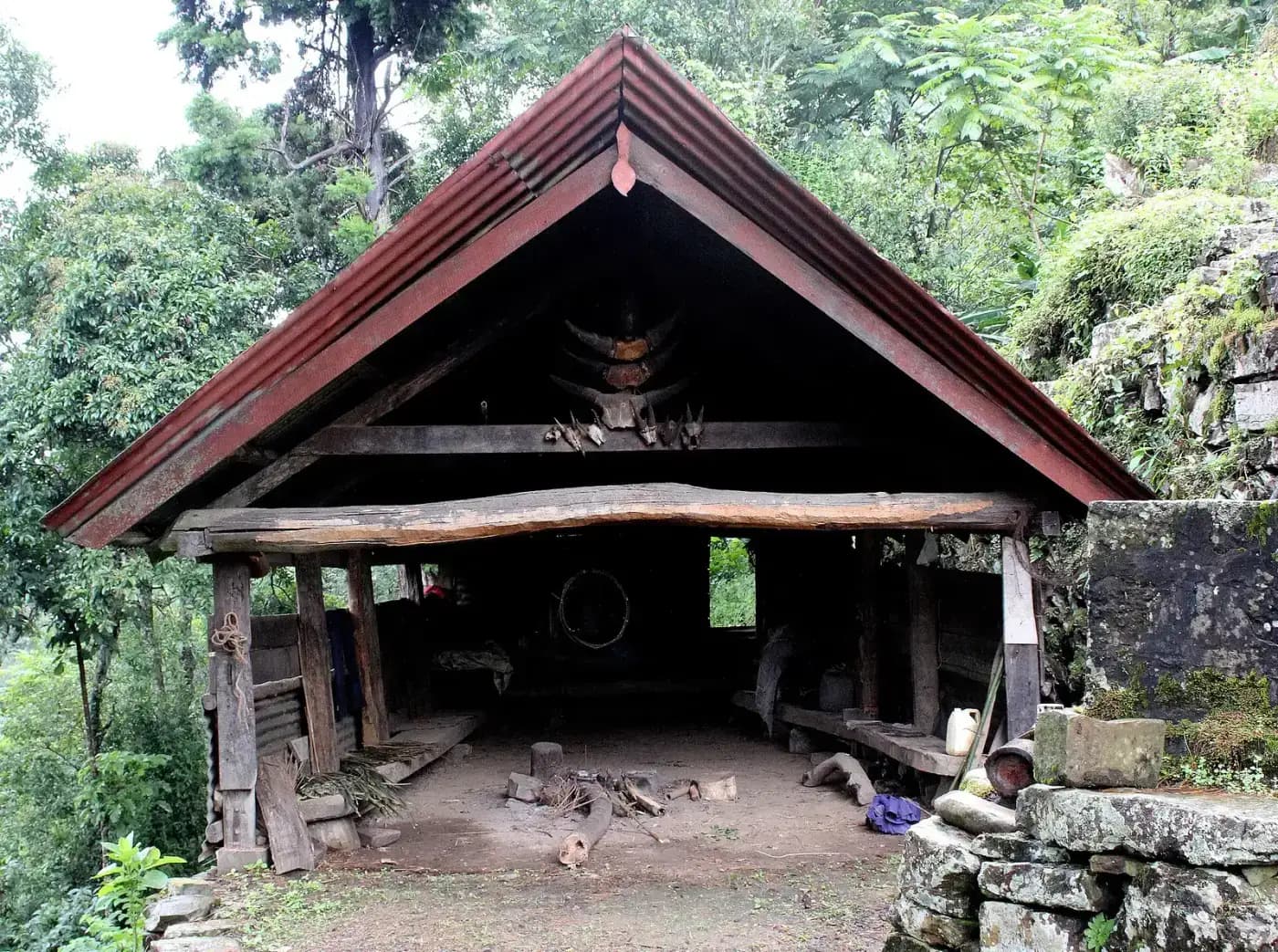 Traditional morung house in Khonoma, Nagaland