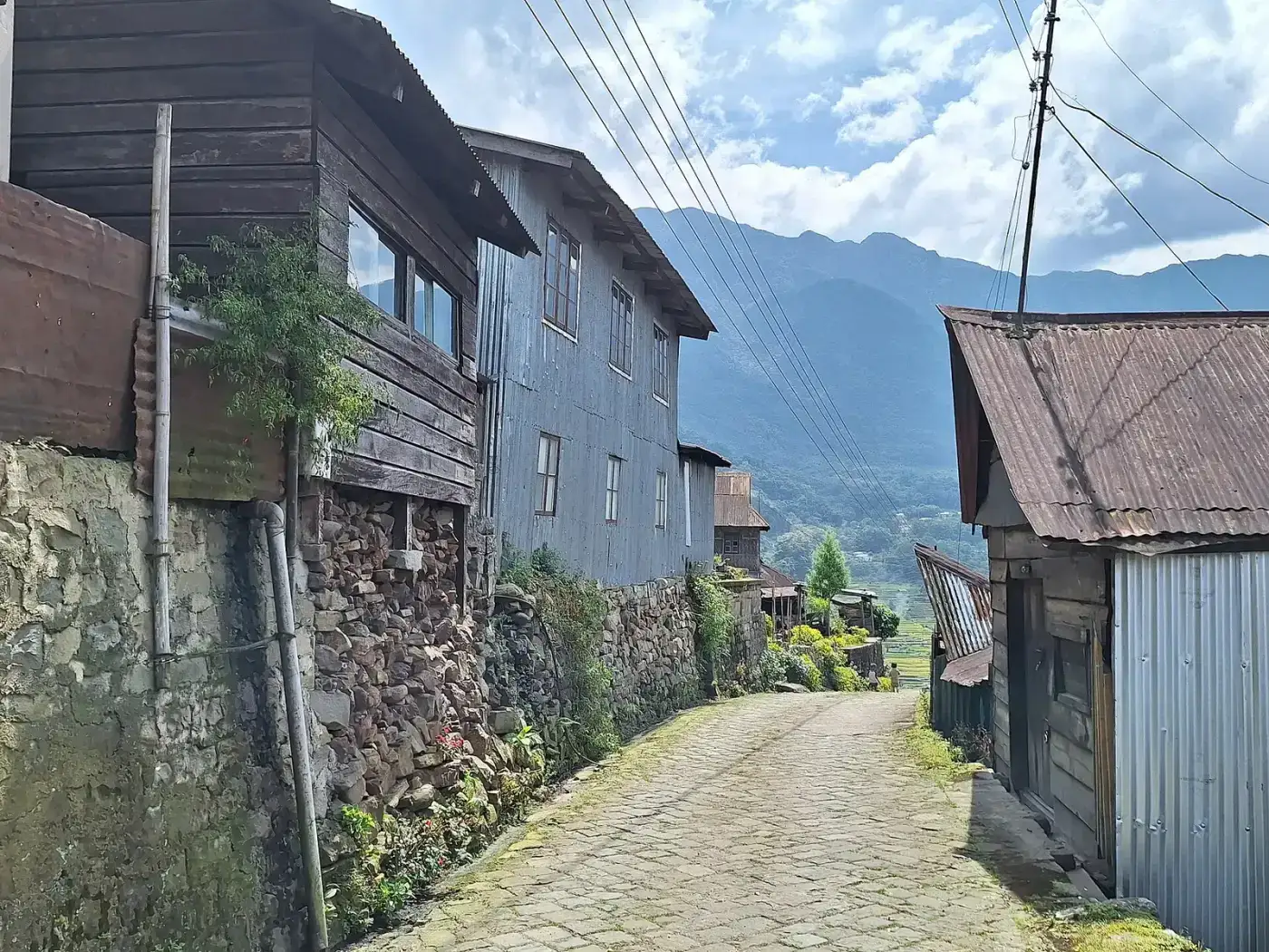 Stone lane between houses in Khonoma