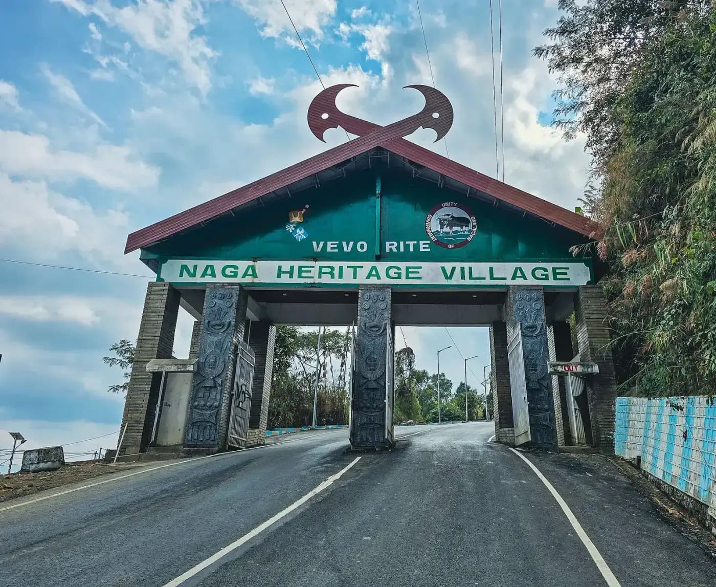 Gateway to the Naga Heritage Village at Kisama, venue of the Hornbill Festival