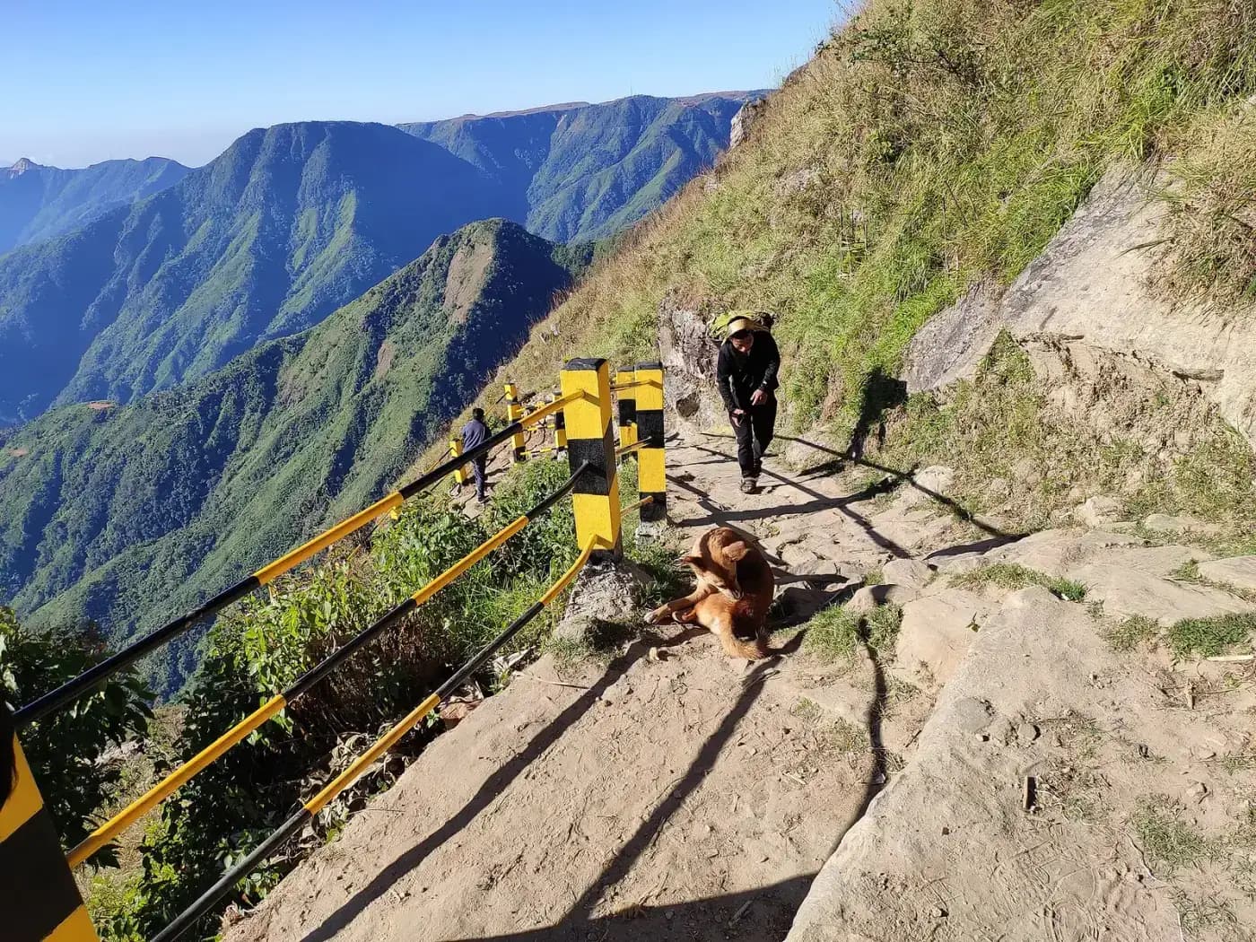 Stone steps descending from Laitlum toward Rasong village