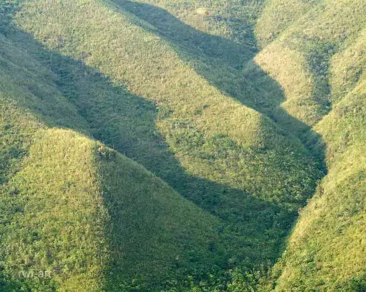 Green hills around Longwa on the India–Myanmar border