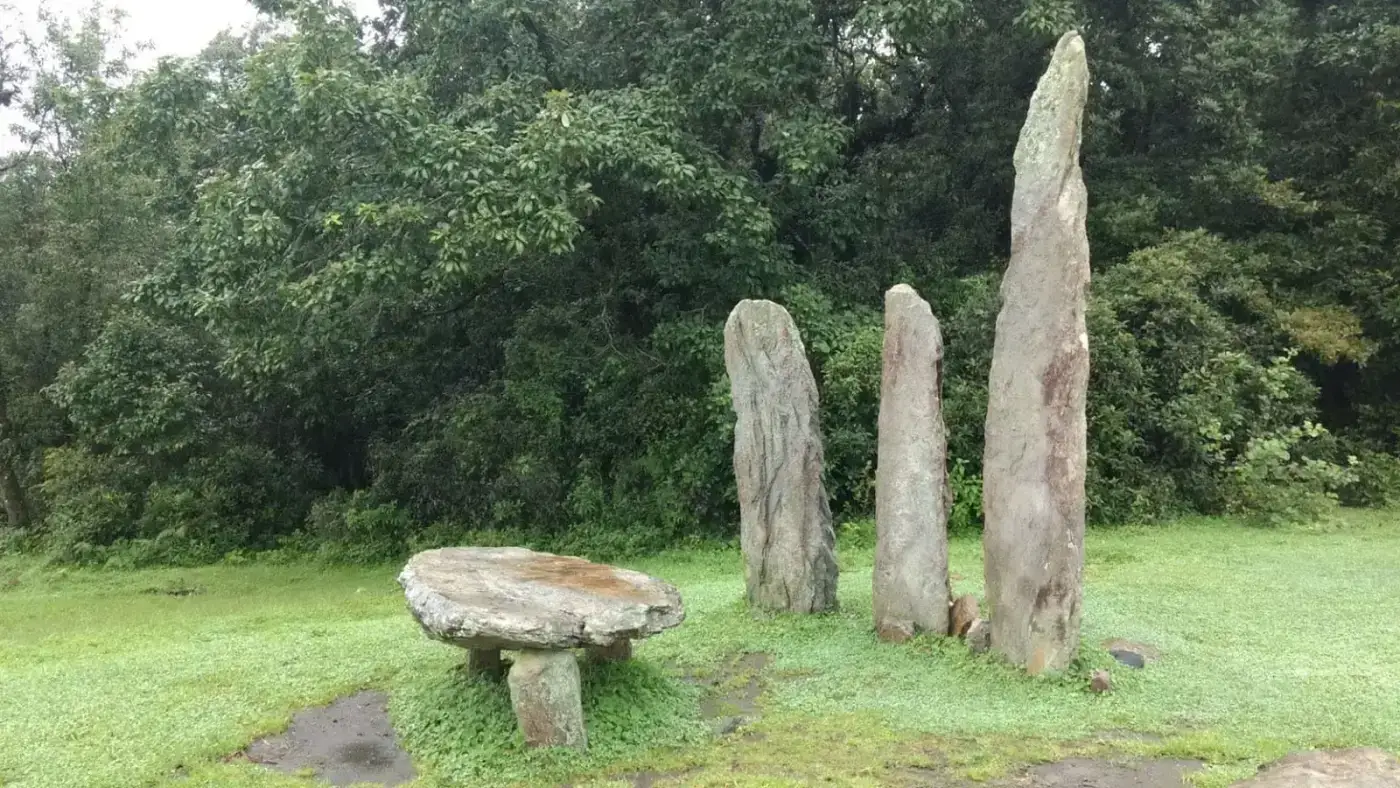Monoliths at the edge of Mawphlang Sacred Grove