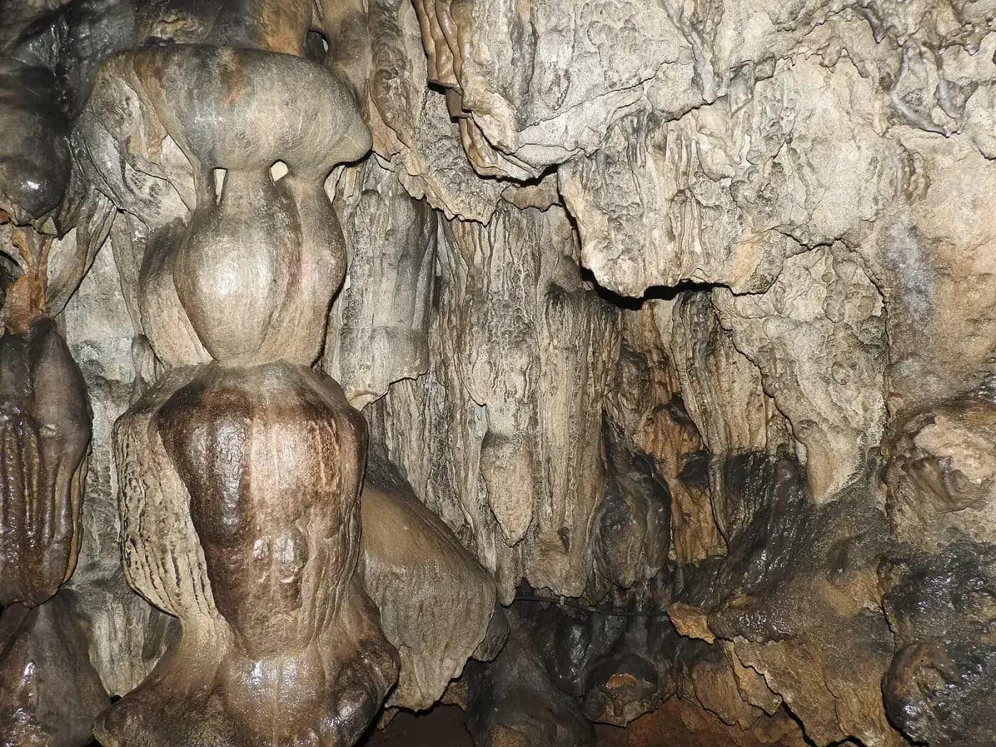 Limestone formations in Mawsmai Cave, Meghalaya