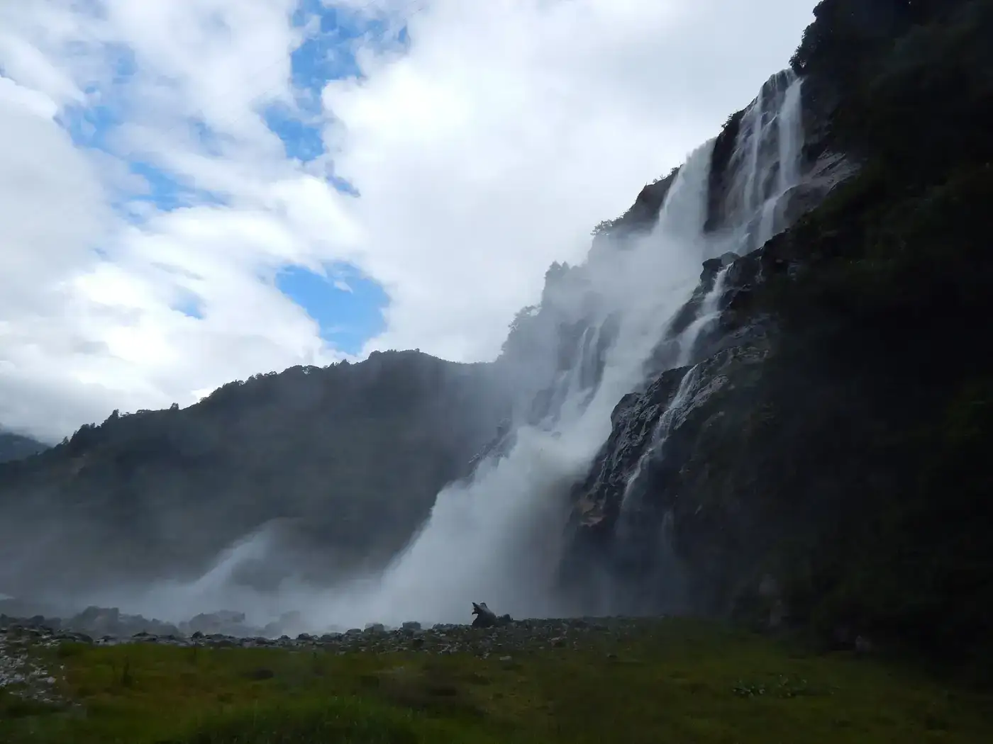 Spray of Nuranang Falls in Tawang district