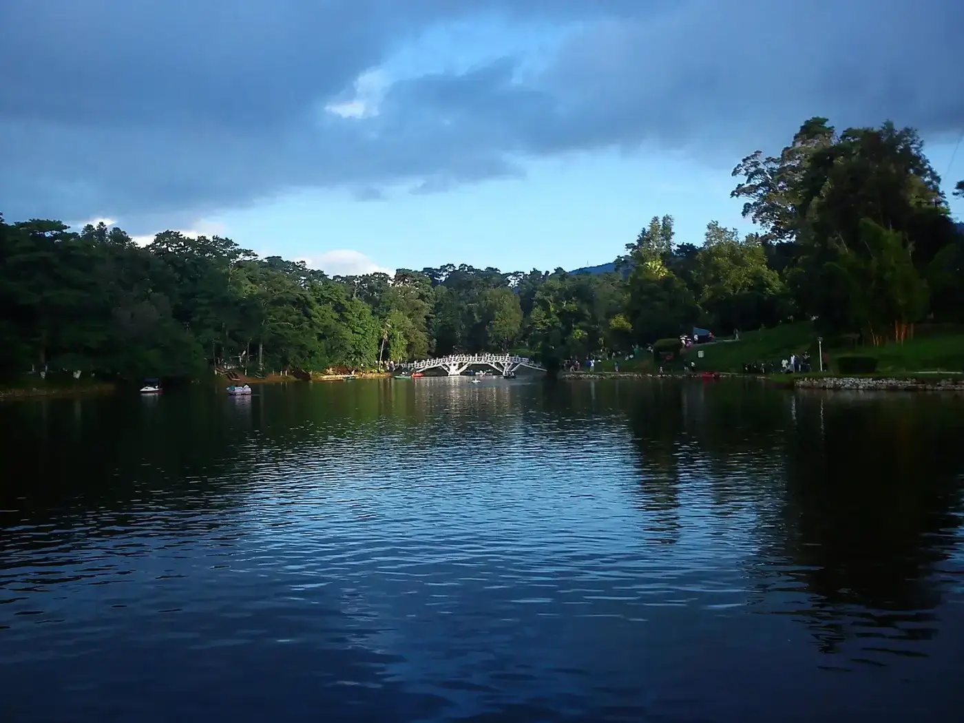 Ward's Lake surrounded by trees in central Shillong