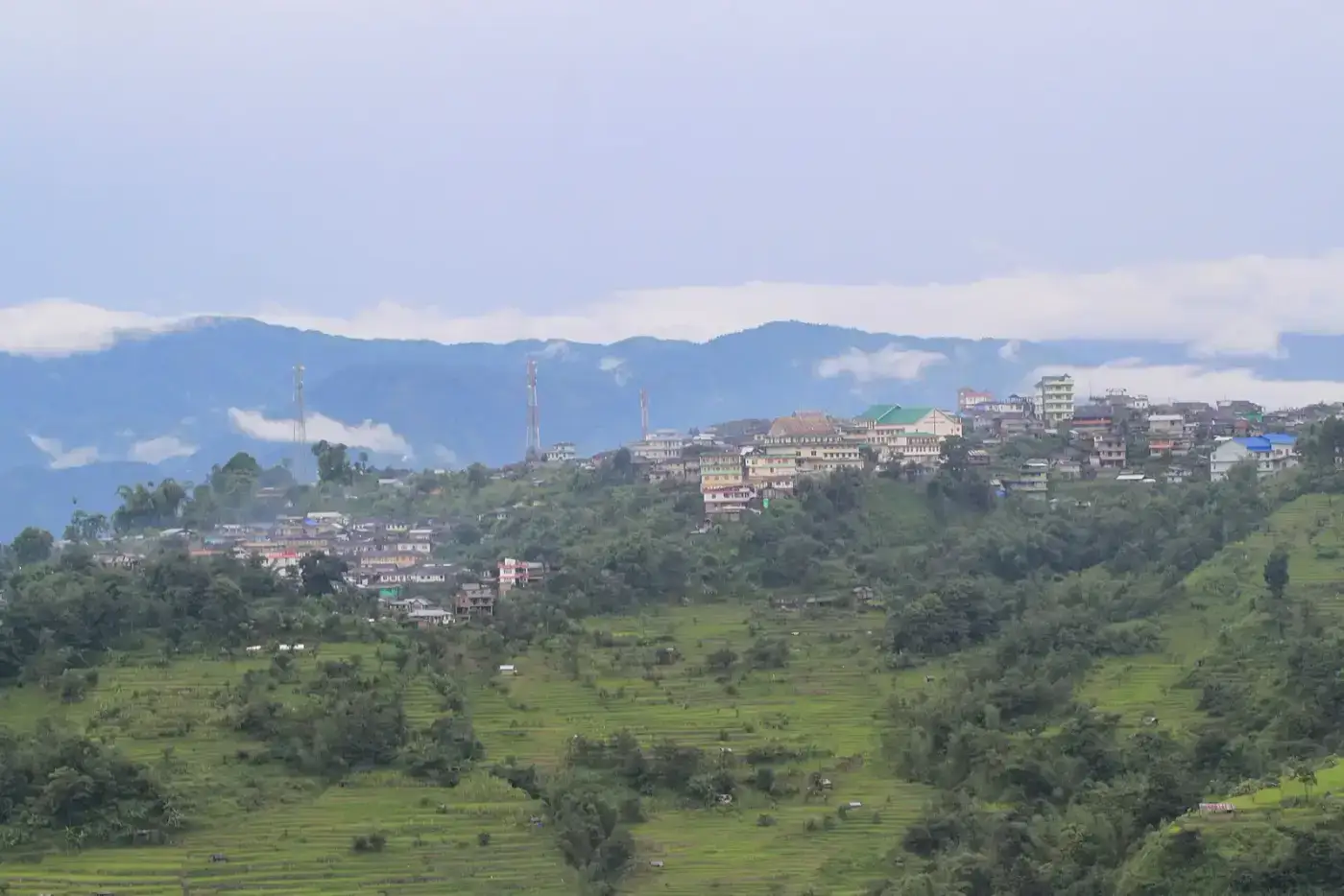 Touphema village on a hillside near Kohima, Nagaland
